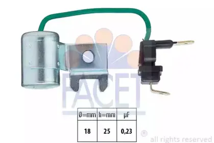 0017996 FACET Конденсатор, система зажигания 0017996 FACET Конденсатор, система зажигания