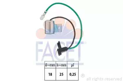 0.0628 FACET Конденсатор, система зажигания 0.0628 FACET Конденсатор, система зажигания