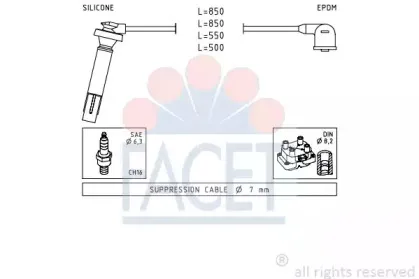 4.7106 FACET Комплект проводов зажигания 4.7106 FACET Комплект проводов зажигания
