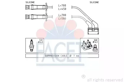 4.9446 FACET Комплект проводов зажигания 4.9446 FACET Комплект проводов зажигания