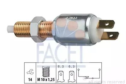 7.1025 FACET Выключатель фонаря сигнала торможения 7.1025 FACET Выключатель фонаря сигнала торможения