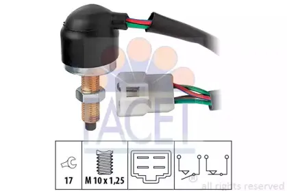 7.1166 FACET Выключатель фонаря сигнала торможения 7.1166 FACET Выключатель фонаря сигнала торможения