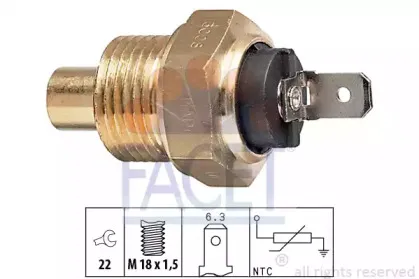 7.3008 FACET Датчик, температура охлаждающей жидкости 7.3008 FACET Датчик, температура охлаждающей жидкости