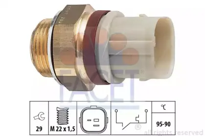 7.5197 FACET Термовыключатель, вентилятор радиатора 7.5197 FACET Термовыключатель, вентилятор радиатора