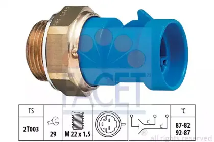 7.5622 FACET Термовыключатель, вентилятор радиатора 7.5622 FACET Термовыключатель, вентилятор радиатора
