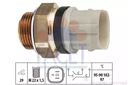 7.5652 FACET Термовыключатель, вентилятор радиатора 7.5652 FACET Термовыключатель, вентилятор радиатора