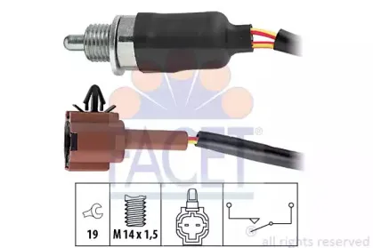 7.6181 FACET Выключатель, фара заднего хода 7.6181 FACET Выключатель, фара заднего хода