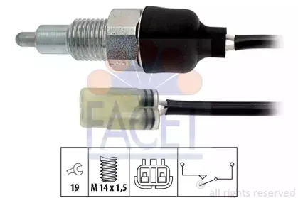 7.6255 FACET Выключатель, фара заднего хода 7.6255 FACET Выключатель, фара заднего хода
