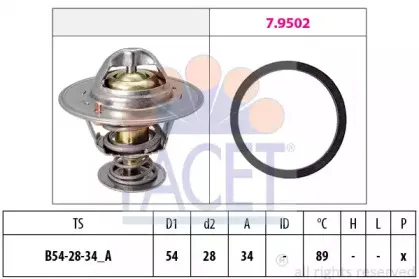 7.8220 FACET Термостат, охлаждающая жидкость 7.8220 FACET Термостат, охлаждающая жидкость