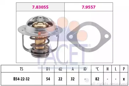7.8305 FACET Термостат, охлаждающая жидкость 7.8305 FACET Термостат, охлаждающая жидкость