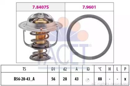 7.8408 FACET Термостат, охлаждающая жидкость 7.8408 FACET Термостат, охлаждающая жидкость