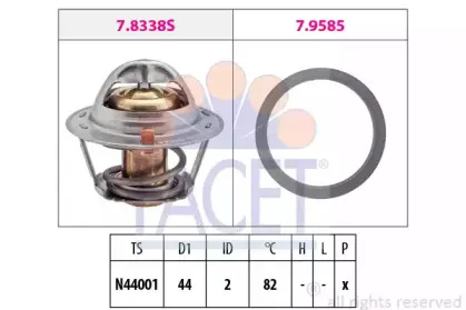 7.8517 FACET Термостат, охлаждающая жидкость 7.8517 FACET Термостат, охлаждающая жидкость