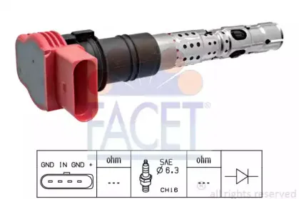 9.6333 FACET Катушка зажигания 9.6333 FACET Катушка зажигания