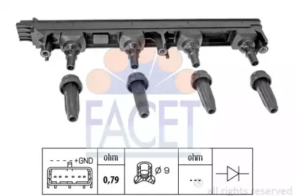 9.6376 FACET Катушка зажигания 9.6376 FACET Катушка зажигания