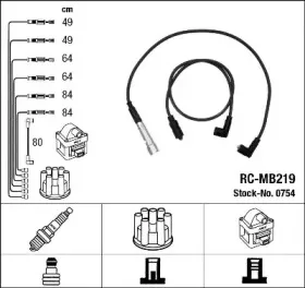 0754 NGK Комплект проводов зажигания 0754 NGK Комплект проводов зажигания