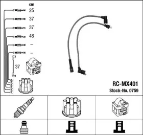 0759 NGK Комплект проводов зажигания 0759 NGK Комплект проводов зажигания