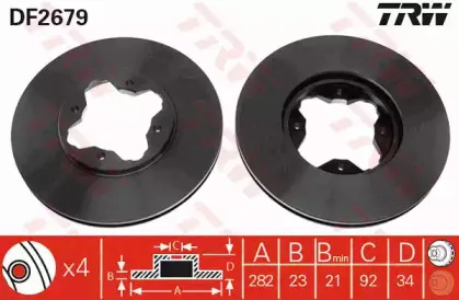 DF2679 TRW Тормозной диск DF2679 TRW Тормозной диск