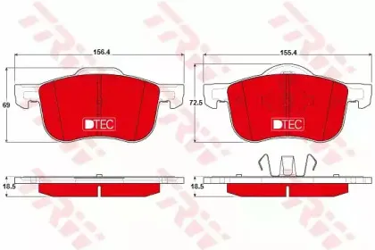 GDB1388DTE TRW Комплект тормозных колодок, дисковый тормоз GDB1388DTE TRW Комплект тормозных колодок, дисковый тормоз