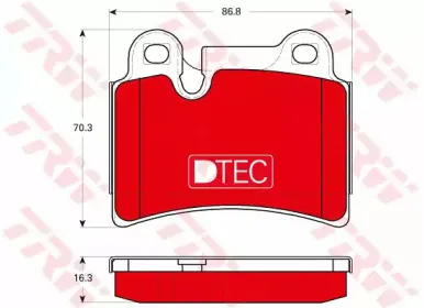 GDB1722DTE TRW Комплект тормозных колодок, дисковый тормоз GDB1722DTE TRW Комплект тормозных колодок, дисковый тормоз
