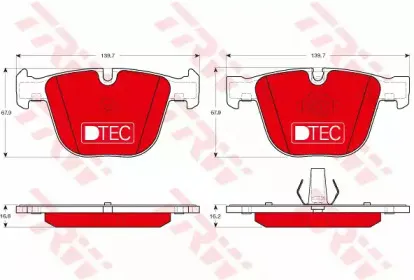GDB1892DTE TRW Комплект тормозных колодок, дисковый тормоз GDB1892DTE TRW Комплект тормозных колодок, дисковый тормоз