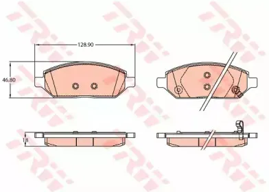 GDB2135 TRW Комплект тормозных колодок, дисковый тормоз GDB2135 TRW Комплект тормозных колодок, дисковый тормоз
