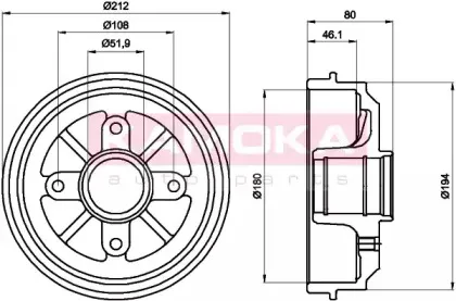 104022 KAMOKA Тормозной барабан 104022 KAMOKA Тормозной барабан