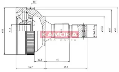 6224 KAMOKA Шарнирный комплект, приводной вал 6224 KAMOKA Шарнирный комплект, приводной вал