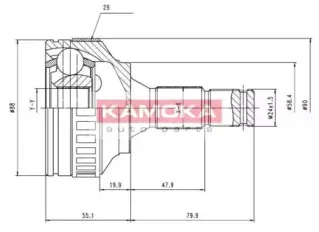 6974 KAMOKA Шарнирный комплект, приводной вал 6974 KAMOKA Шарнирный комплект, приводной вал