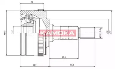 7000 KAMOKA Шарнирный комплект, приводной вал 7000 KAMOKA Шарнирный комплект, приводной вал
