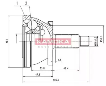 7082 KAMOKA Шарнирный комплект, приводной вал 7082 KAMOKA Шарнирный комплект, приводной вал