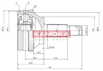 7088 KAMOKA Шарнирный комплект, приводной вал 7088 KAMOKA Шарнирный комплект, приводной вал