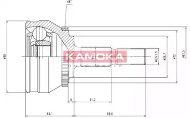 7128 KAMOKA Шарнирный комплект, приводной вал 7128 KAMOKA Шарнирный комплект, приводной вал
