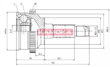7194 KAMOKA Шарнирный комплект, приводной вал 7194 KAMOKA Шарнирный комплект, приводной вал