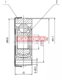 8010 KAMOKA Шарнирный комплект, приводной вал 8010 KAMOKA Шарнирный комплект, приводной вал