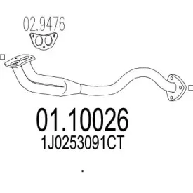 01.10026 MTS Труба выхлопного газа 01.10026 MTS Труба выхлопного газа