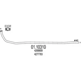 01.10310 MTS Труба выхлопного газа 01.10310 MTS Труба выхлопного газа