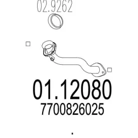 01.12080 MTS Труба выхлопного газа 01.12080 MTS Труба выхлопного газа