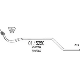 01.15250 MTS Труба выхлопного газа 01.15250 MTS Труба выхлопного газа