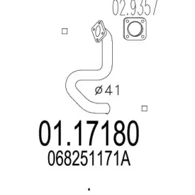 01.17180 MTS Труба выхлопного газа 01.17180 MTS Труба выхлопного газа