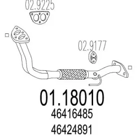 01.18010 MTS Труба выхлопного газа 01.18010 MTS Труба выхлопного газа