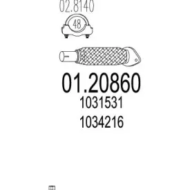 01.20860 MTS Труба выхлопного газа 01.20860 MTS Труба выхлопного газа