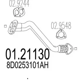 01.21130 MTS Труба выхлопного газа 01.21130 MTS Труба выхлопного газа