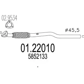 01.22010 MTS Труба выхлопного газа 01.22010 MTS Труба выхлопного газа