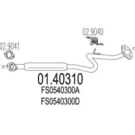 01.40310 MTS Труба выхлопного газа 01.40310 MTS Труба выхлопного газа