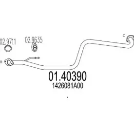 01.40390 MTS Труба выхлопного газа 01.40390 MTS Труба выхлопного газа