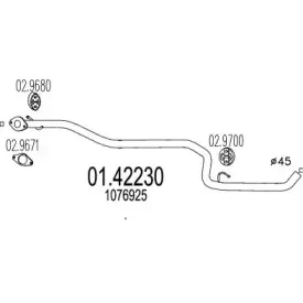 01.42230 MTS Труба выхлопного газа 01.42230 MTS Труба выхлопного газа