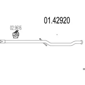 01.42920 MTS Труба выхлопного газа 01.42920 MTS Труба выхлопного газа