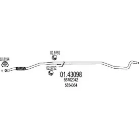 01.43098 MTS Труба выхлопного газа 01.43098 MTS Труба выхлопного газа