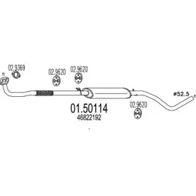 01.50114 MTS Средний глушитель выхлопных газов 01.50114 MTS Средний глушитель выхлопных газов