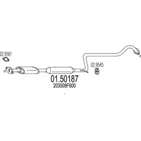 01.50187 MTS Средний глушитель выхлопных газов 01.50187 MTS Средний глушитель выхлопных газов